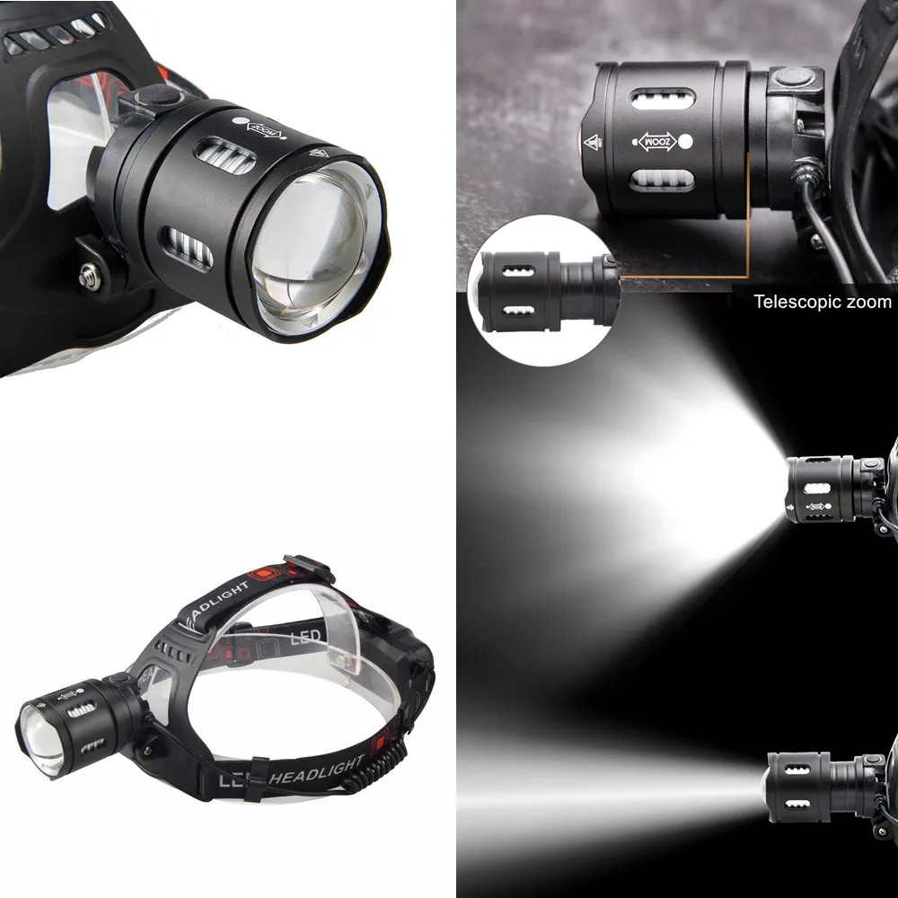 Powerful XHP702 XHP502 Led Headlamp Headlight Zoom Head Lamp Flashlight Torch 18650 battery USB Rechargeable Fishing Lantern 240127