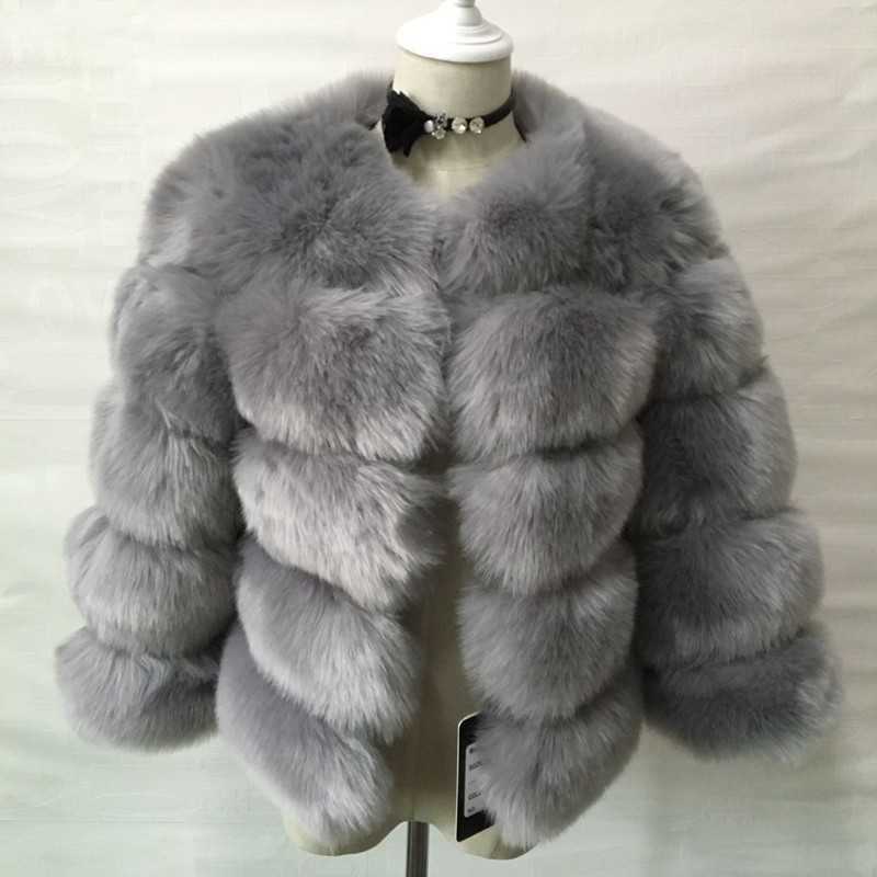short Fur Women's long sleeve Faux fox faux fur coat for women