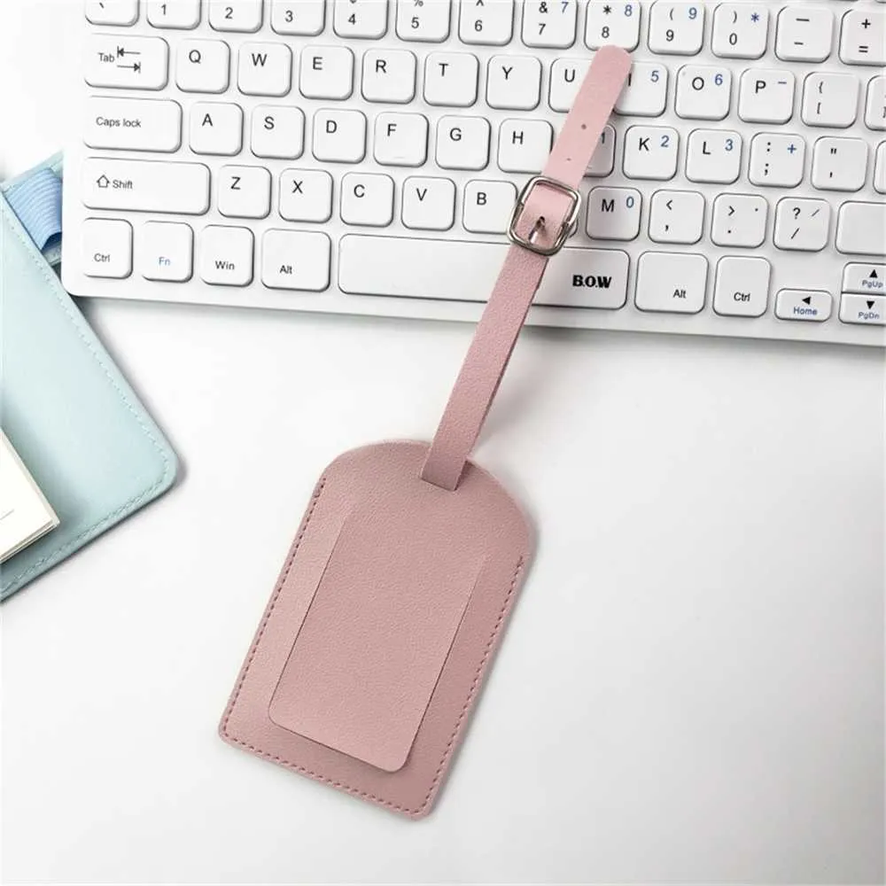 PU Leather Luggage Tag Couple Boarding Pass Creative Portable Airplane Passport Bag Suitcase Hangtag ID Address Identify Label Holiday ZZ