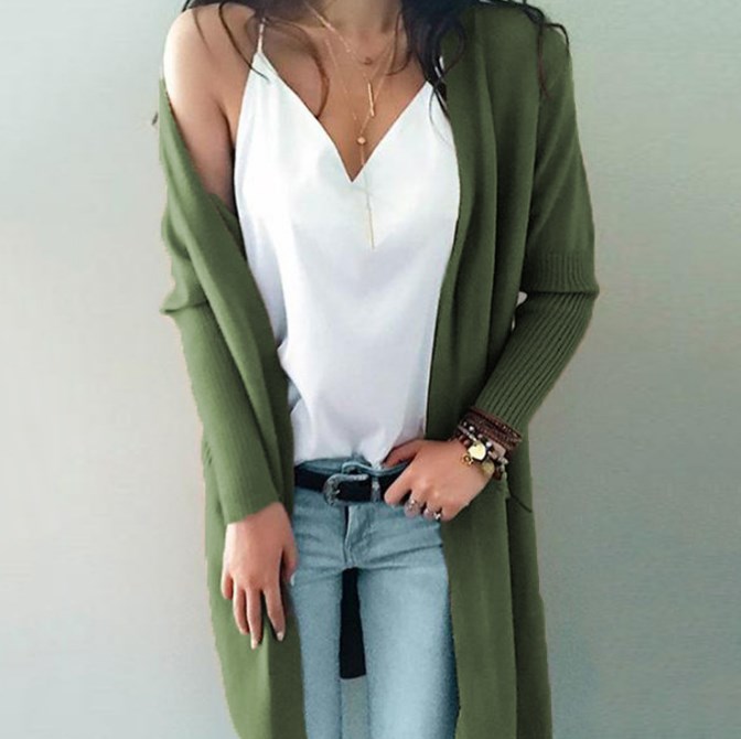 Women's Sweaters Multicolour Casual Outerwear Knit Sweater Layering Wool Blend Long Cardigan Trendy B3