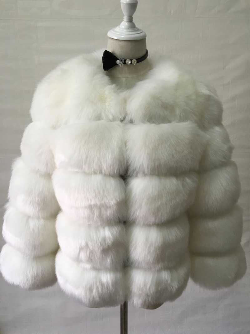 short Fur Women's long sleeve Faux fox faux fur coat for women