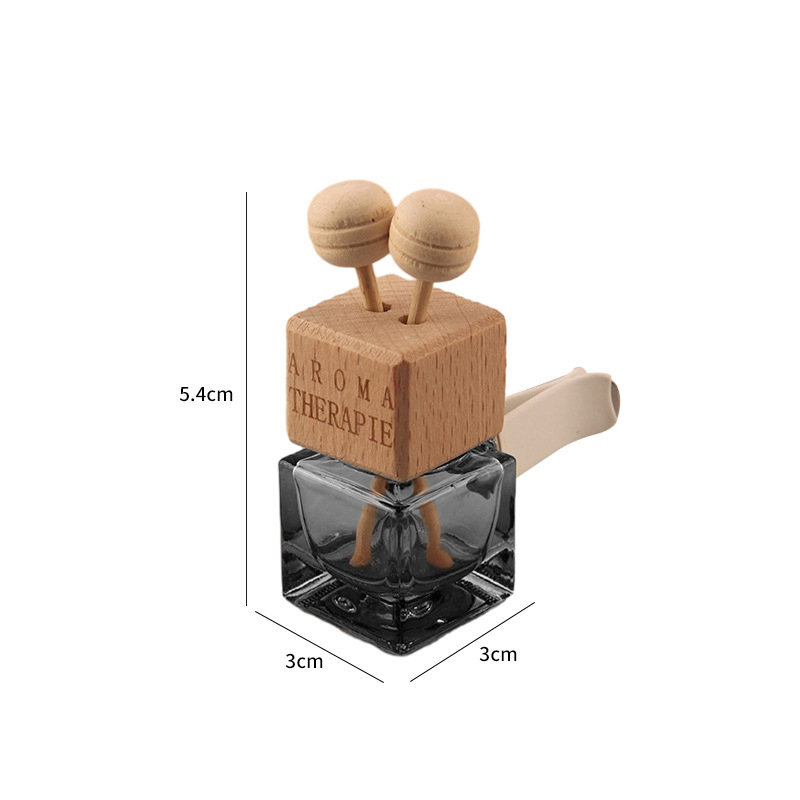 Glass Car Air Freshener Clip: Colorful Essential Oil Diffuser With Wooden Cap