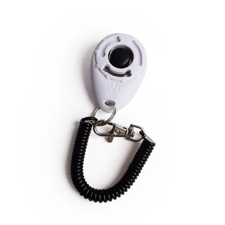 14 Colors Pet Bark Clicker Deterrents Trainer Pet Dog Puppy Training Adjustable Sound Wrist Key Chain Universal Dog Training Clicker ZZ