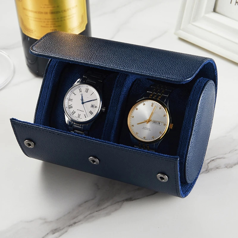 123 Slots Watch Roll Travel Portable Vintage Leather Display Storage Box with Slid in Out Organizer Drop 240119