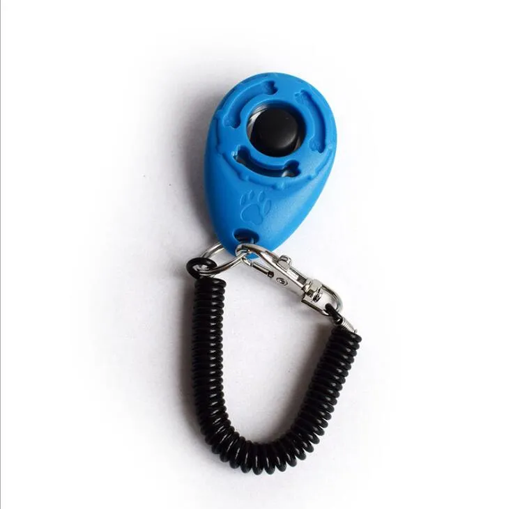 14 Colors Pet Bark Clicker Deterrents Trainer Pet Dog Puppy Training Adjustable Sound Wrist Key Chain Universal Dog Training Clicker ZZ