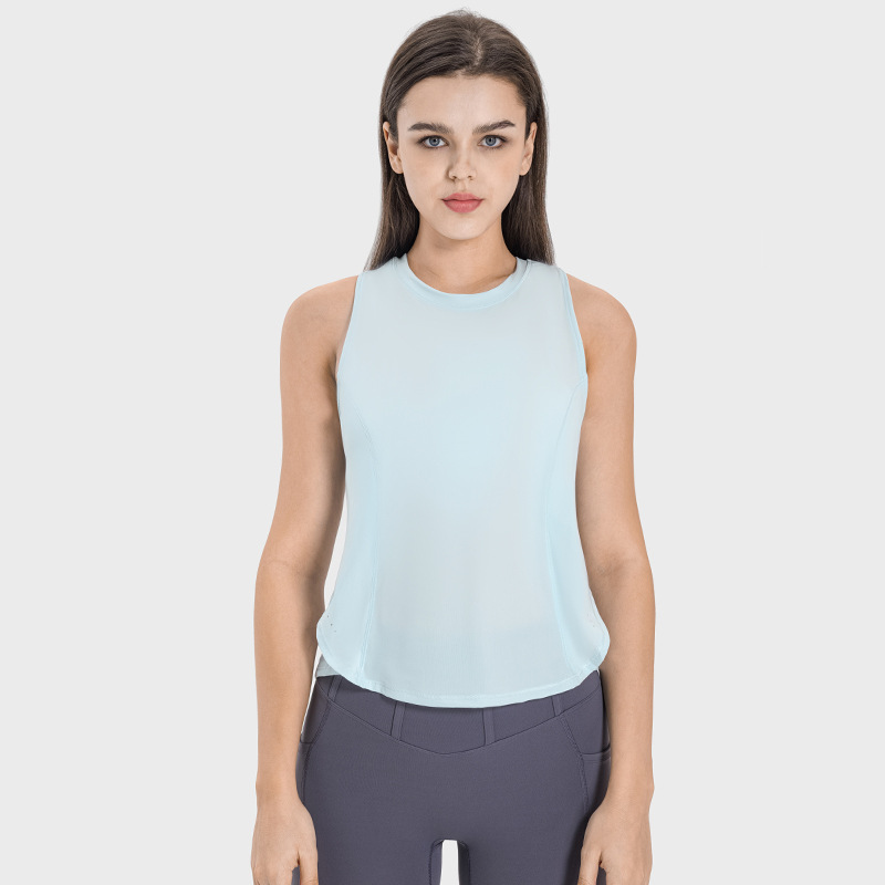 2025-- Cross-splicing Sports Vest Moisture-Absorbing And Sweat-wicking Breathable Loose Blouse Yoga Tank Shirt