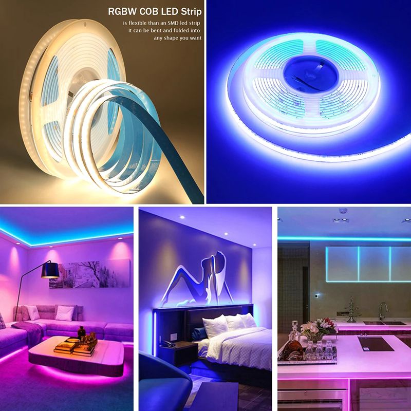 DC24V 784LEDs COB LED Strip RGBW RGBWW Flexible COB Light Tape Dimmable Linear Lighting Ribbon