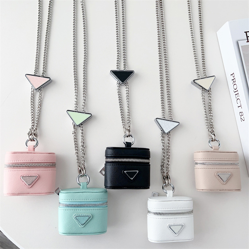 Luxury Earphone Cases For Airpods Pro Cross Body Protective Cover Airpods1/2 Earphone Case Classic Print Letter Protector Coin Purse 5 Color