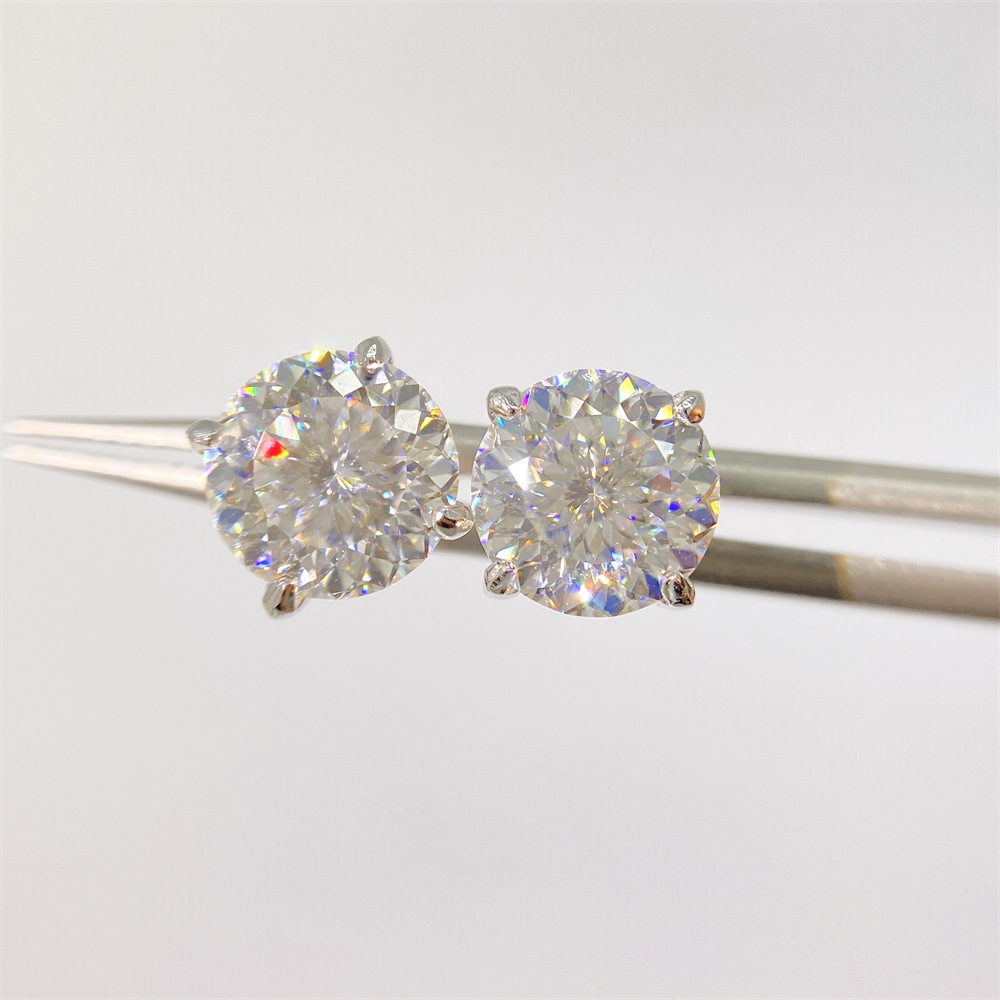High-end luxury earrings stud designer for women pass dia tester vvs moissanite earrings sterg sier Circular Bird Nest Cutting mens earring hip hop je