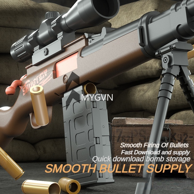 Awm 98K Shell Ejection Rifles Soft Bullets Manual Toy Guns Dart Foam Simulated Blaster with Scope Outdoor Cs Prop Birthday Gifts