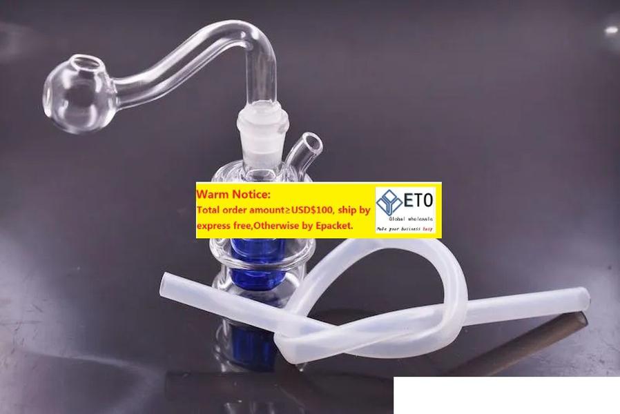 Wholesale Mini Blue Glass Beaker oil burner Bongs Water Pipes Cheap Glass Oil Rigs Beaker Bongs ZZ