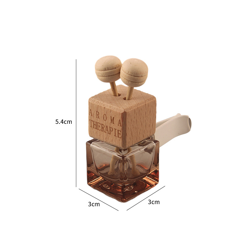Glass Car Air Freshener Clip: Colorful Essential Oil Diffuser With Wooden Cap