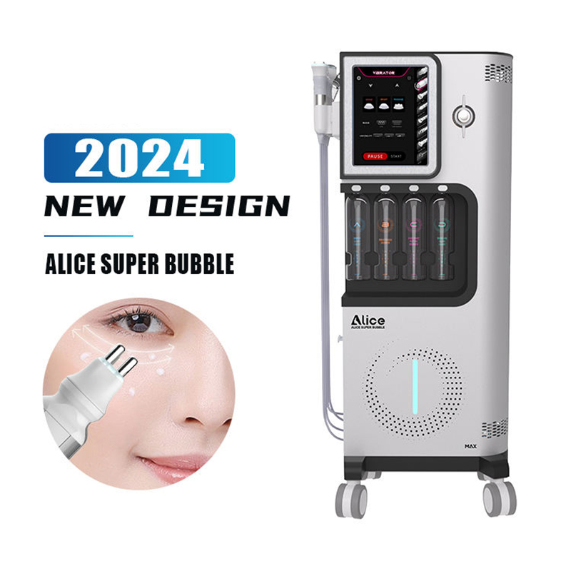 New Arrival 8 IN 1 Alice Super Bubble Max OXYGLOW Jet Peel Facial Hydrodermabrasion Super CO2 Bubble Machine