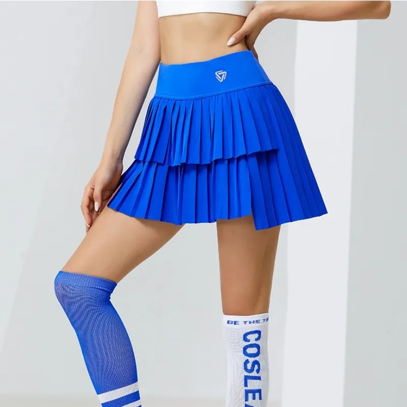 Women High Waist Double Layer Pleated Skirt Sports Golf Tennis Skirts Gym Fiess Running Yoga Soft Short Athletic Workout Skort 240119