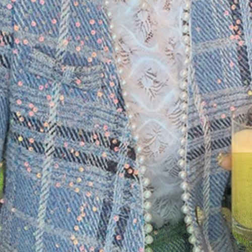 Runway Fall Winter Beaded Diamonds Plaid Woolen Female Tweed Jacket Coat Elegant Skirt Women Clothes 2 Pieces Set Suit 220817