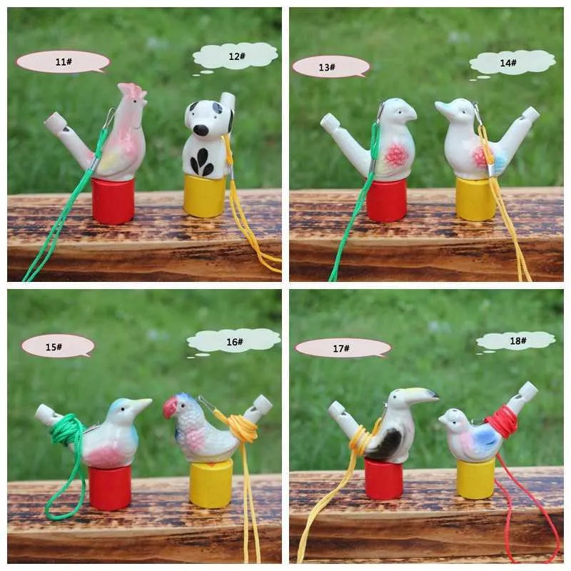 Creative Water Bird Whistle Clay Bird Ceramic Glazed Song Chirps Bathtime Kids Toys Gift Christmas Party Favor Home Decoration 100pcs ZZ