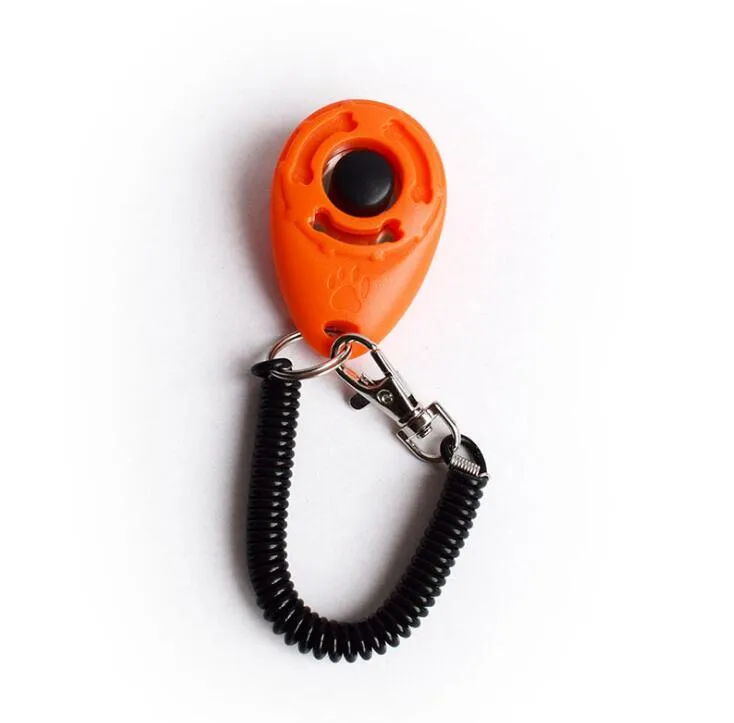 14 Colors Pet Bark Clicker Deterrents Trainer Pet Dog Puppy Training Adjustable Sound Wrist Key Chain Universal Dog Training Clicker ZZ