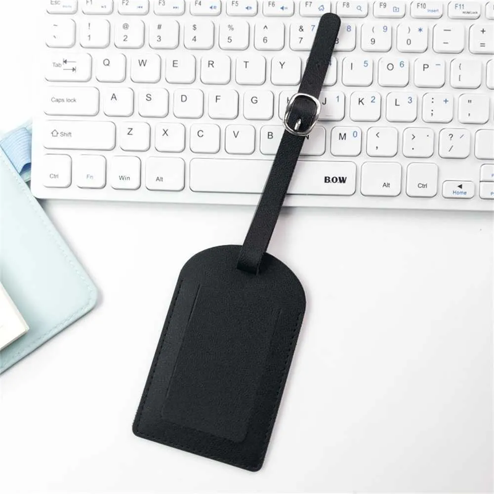 PU Leather Luggage Tag Couple Boarding Pass Creative Portable Airplane Passport Bag Suitcase Hangtag ID Address Identify Label Holiday ZZ