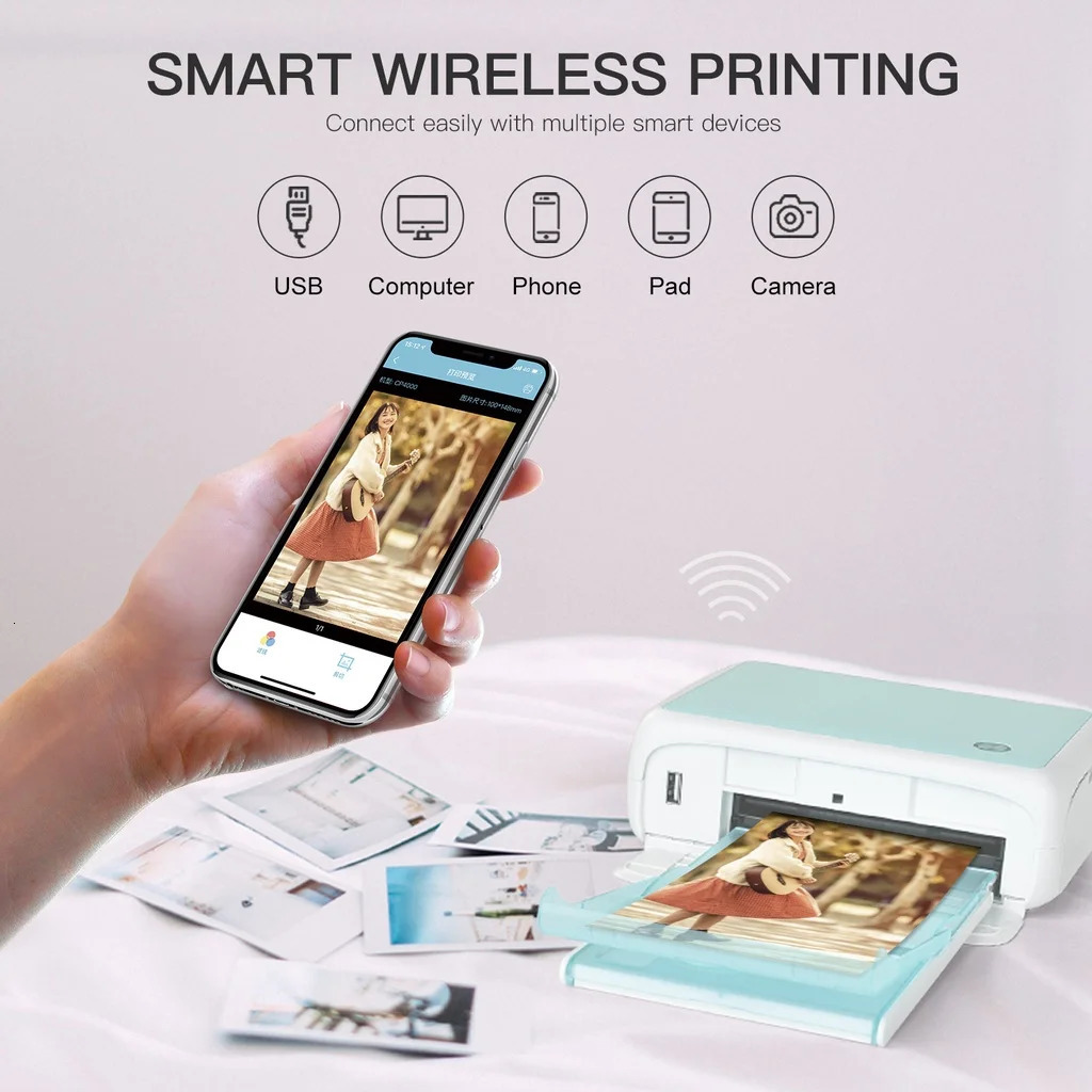 Hprt Cp4000l 4x6 Inch 300dpi Portable Full Color Po Printer Mini Househeld Thermal Sublimation 240124