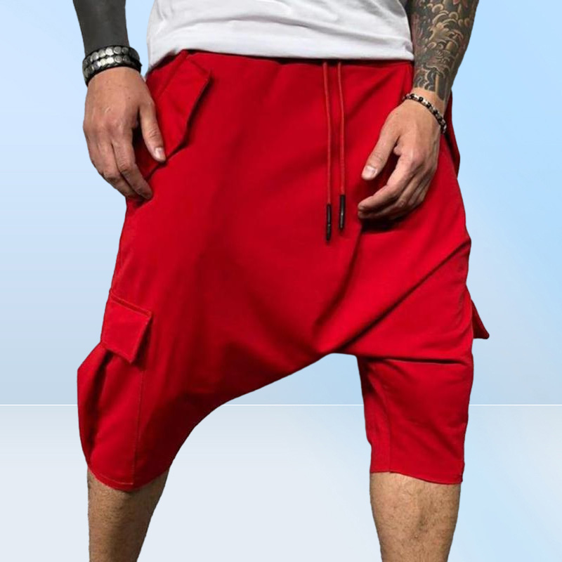 Men039s Pants Fashion Summer Harem Adjustable Microelastic Soft Cotton Blend Low Crotch Cargo Trousers Plus Size For Male