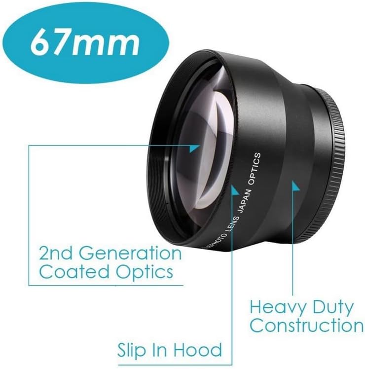2.2X Camera Lens HD Telephoto extender lens 72mm 67mm 62mm 58mm Mirrorless Camera Teleconverter for Nikon Canon Sony Pentax Olympus DSLR Camera