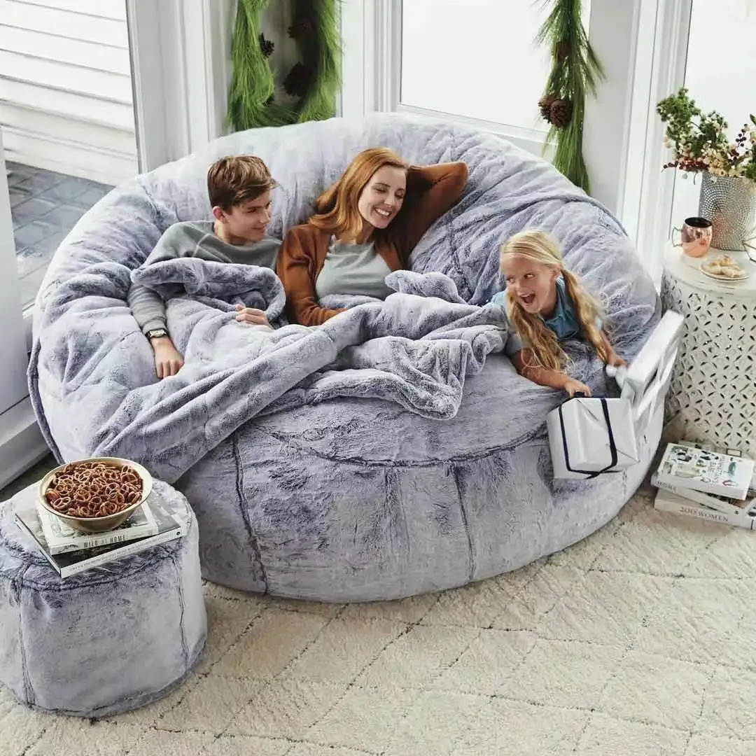 135-180CM Lazy BeanBag Sofas Cover Chairs without Filler Linen Cloth Lounger Seat Bean Bag Pouf Puff Couch Tatami Living Room 240118 - view 3