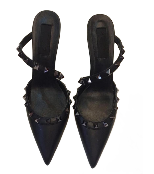 Brand designer new rivet pointed pointed toe stiletto sandals women pointed toe high heel sandals size 3543