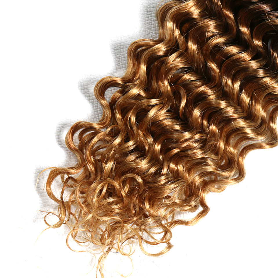 Ombre 1B/4/27 Brazilian Deep Wave Human Remy Virgin Hair Weaves 100g/bundle Double Wefts 3Bundles/lot full and soft