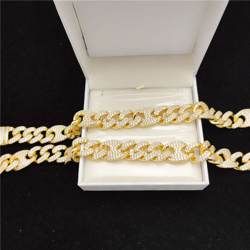 Miami Cuban Link Chain Necklace Gold Plated for Men Hip Hop