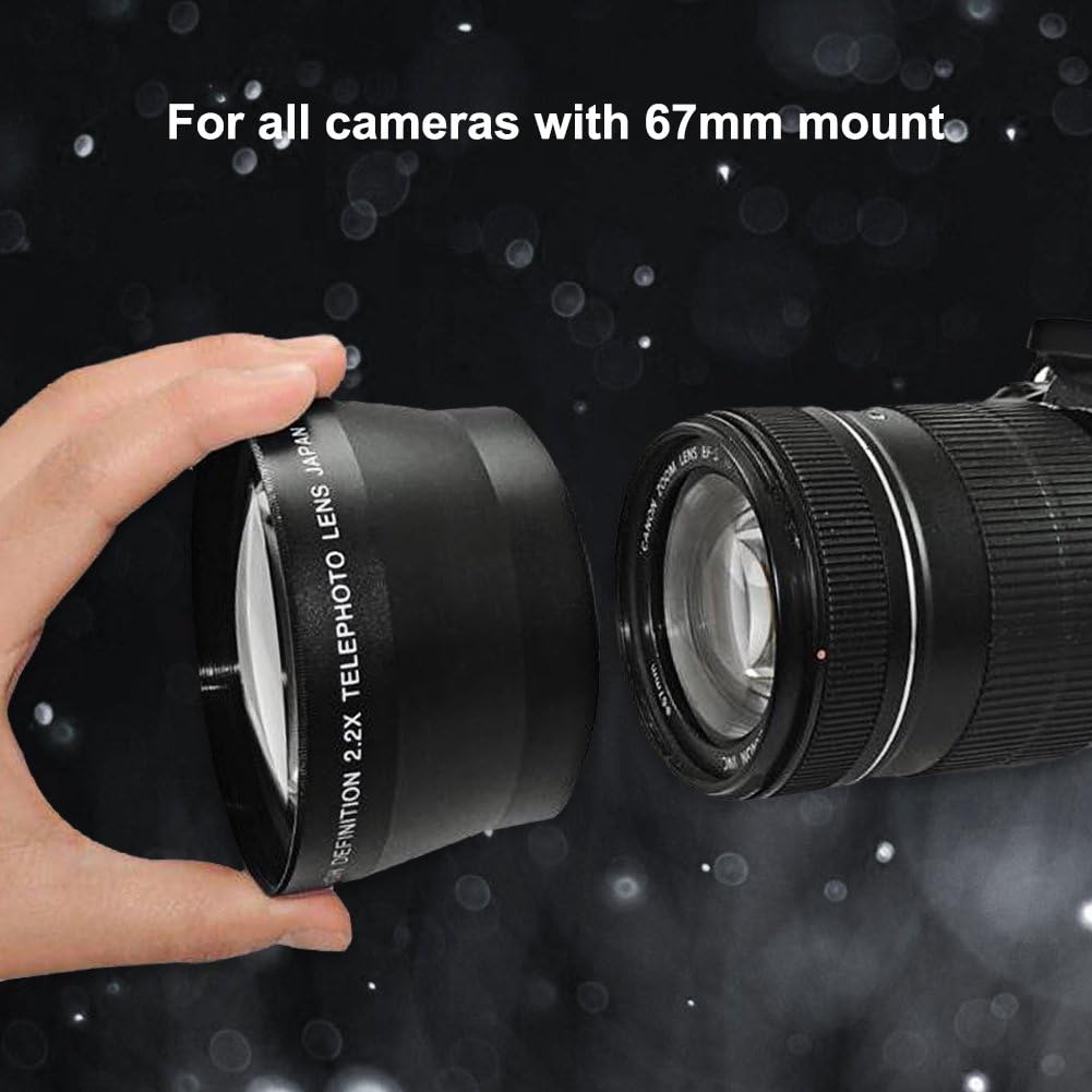 2.2X Camera Lens HD Telephoto extender lens 72mm 67mm 62mm 58mm Mirrorless Camera Teleconverter for Nikon Canon Sony Pentax Olympus DSLR Camera