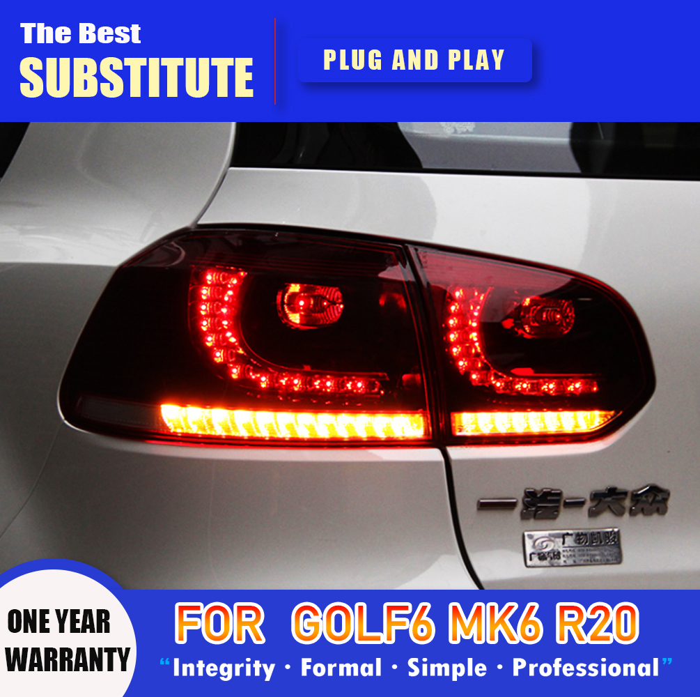 Car Accessories Taillight Assembly For VW Golf 6 MK6 R20 LED Tail Light 09-12 Brake Reverse Parking Running Light Turn Signal Rear Lamp
