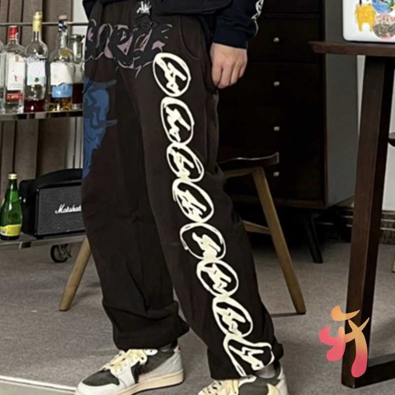 Men's Pants Rock Hip Hop Street Cactus Jack Sweatpants Foam Graffiti Letter Printed DrawstrGuard Pants Men Women Casual Trousers J240129