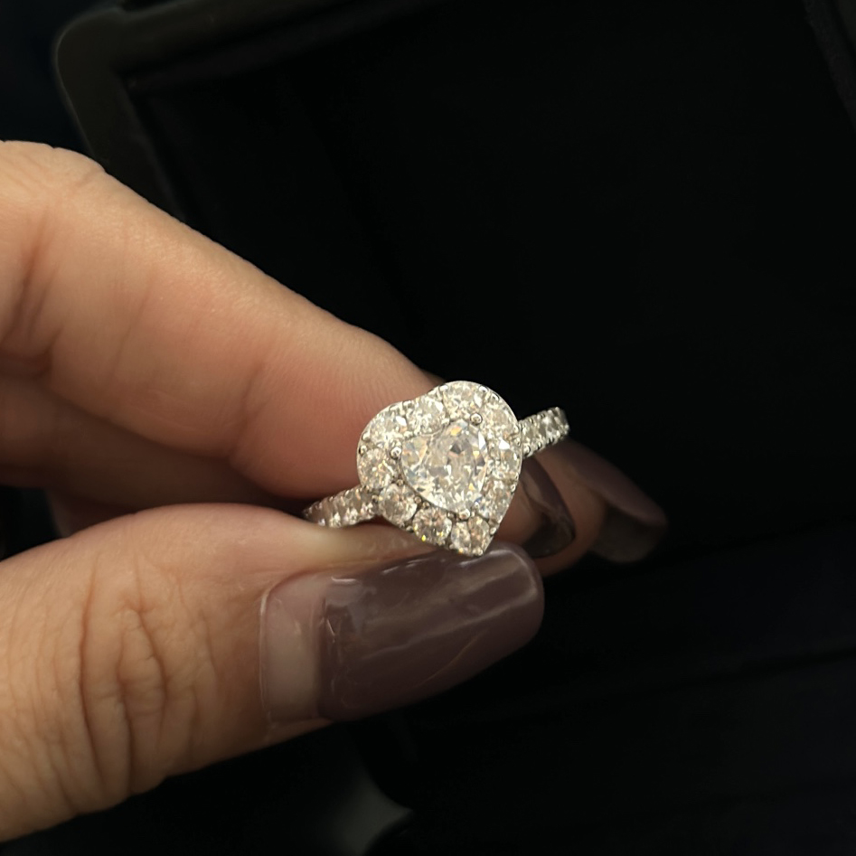 Sterg sier Moissanite Engagement Ring dia Set dias European size exquisite gift with box 009