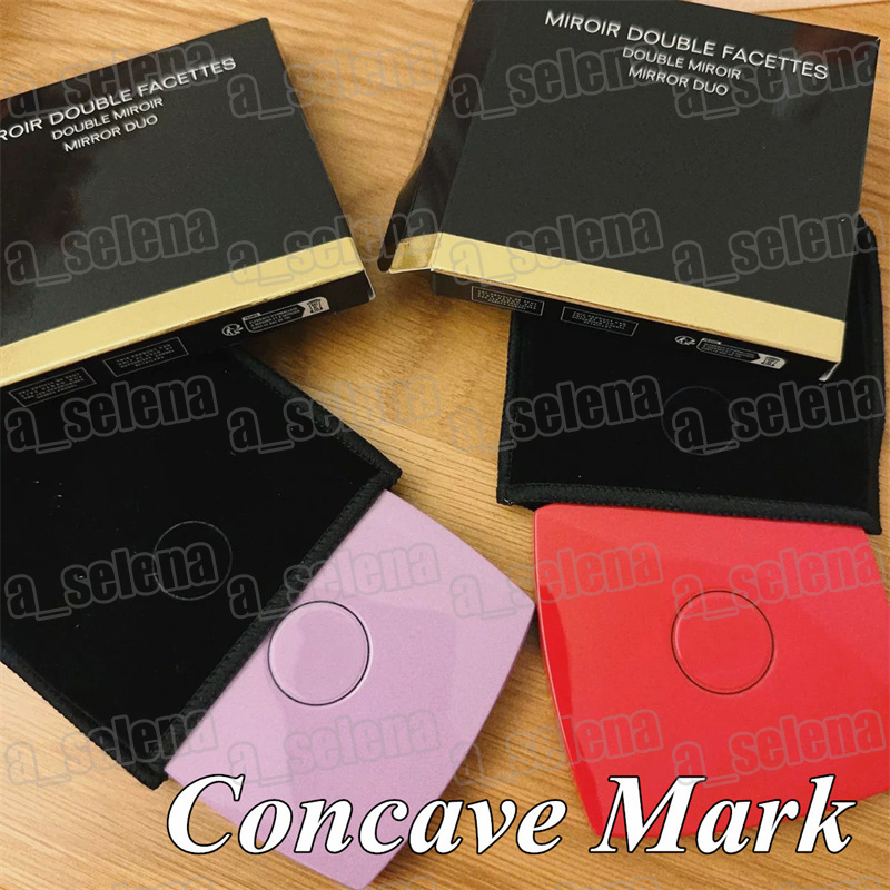 Brand Double Facettes Mirror DUO Makeup Mirror With Dusk Bag Compact Mirrors Makeup Tools with Concave Mark