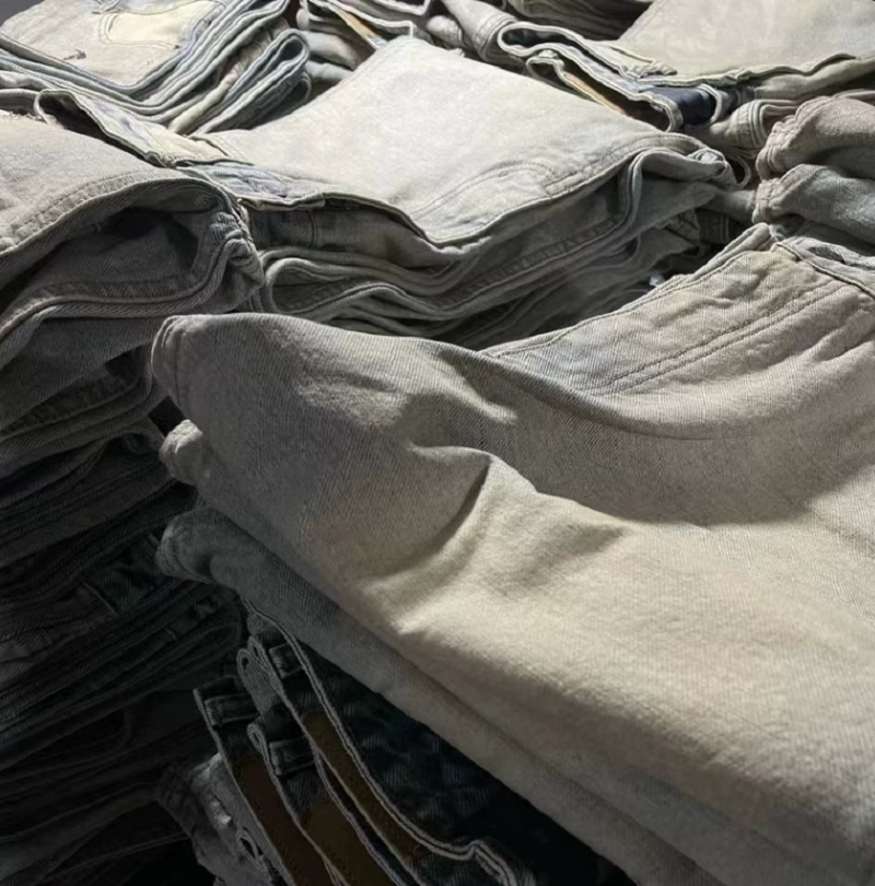 Bale Washed Grey Oversized Fit Men Oversized Jeans With Wide Leg Flared Pants Men Loose Causal Jeans