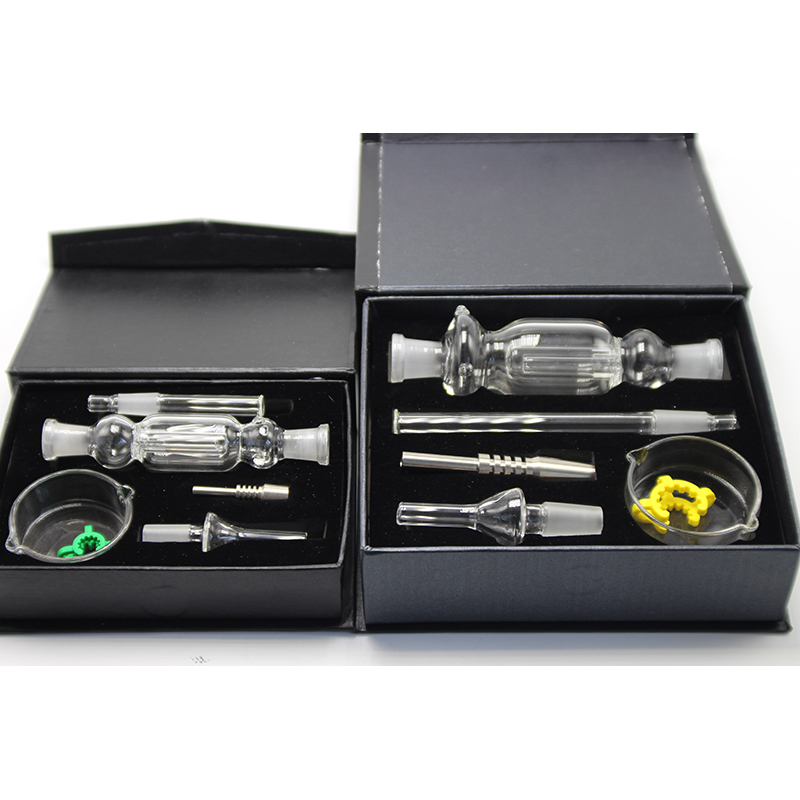 Glassvape666 NC002 Gift Box Nectar Collector 10mm 14mm Borosilicate Tip Mouthpiece Wax Dish Clip Nectar Collector