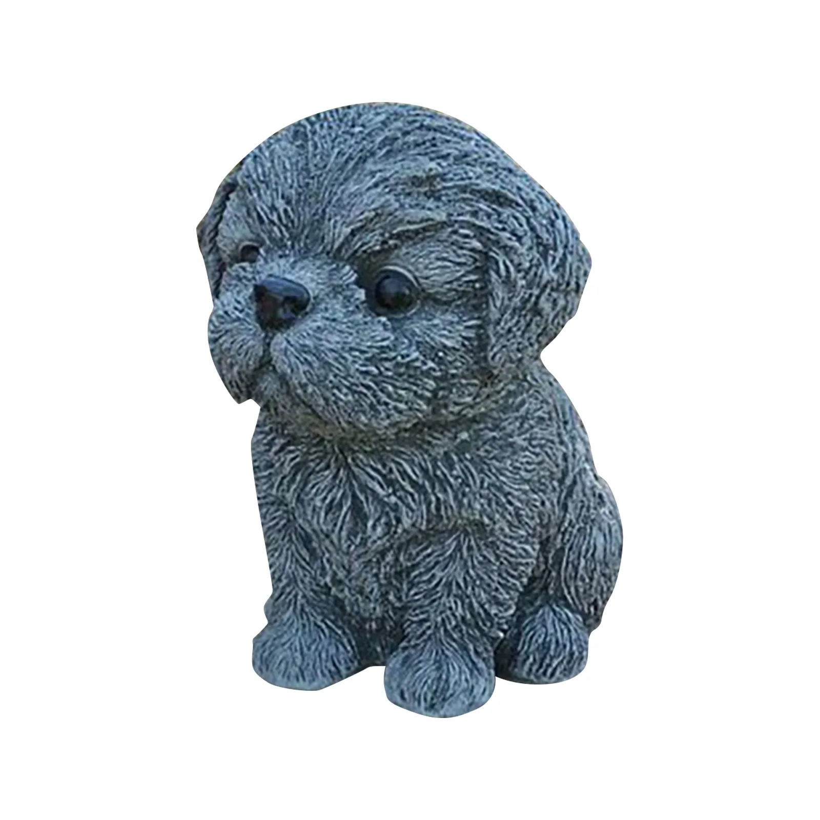 1pcsgarden Decoration Outdoor Shih-tzu Dog Lovers Gift Shih Tzu Puppy Garden Statue Dog Statueadornos Jardin Exterior 240119