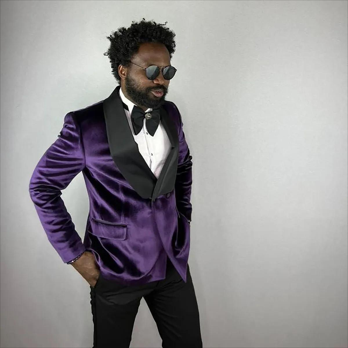 Classy One Button Veet Wedding Tuxedos Slim Fit Mens Suits 2 Pieces Sets Shawl Lapel Blazers Formal Suit With Jacket And Pants