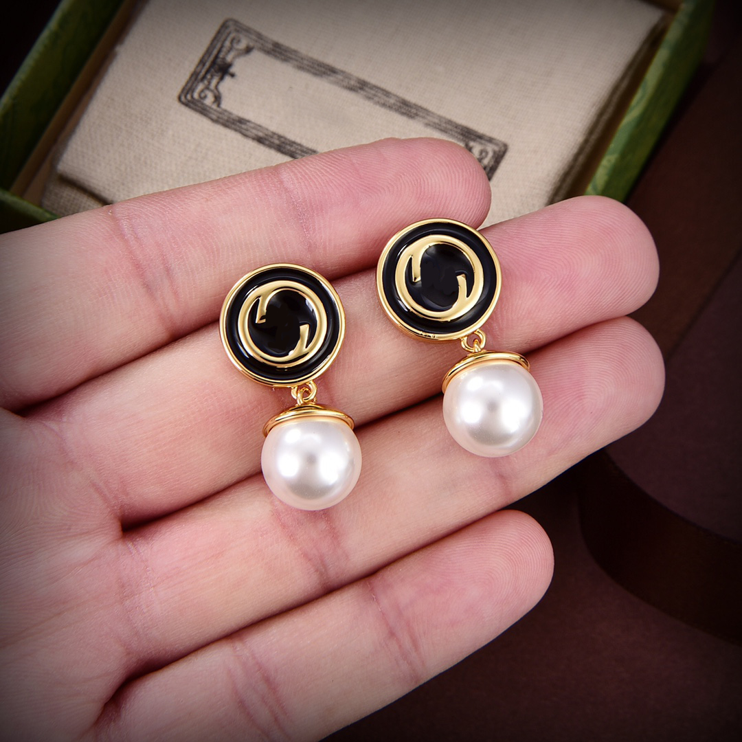 Fashion Designer Earrings 925 Silver Pearl Earrings High end designer pearl studs jewelry women's best gift