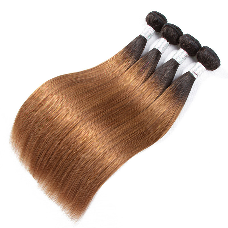 Ombre 1B/30 Brazilian Human Remy Virgin Straight Hair Weaves 100G/Bundle Double Wefts 3Bundles/Lot