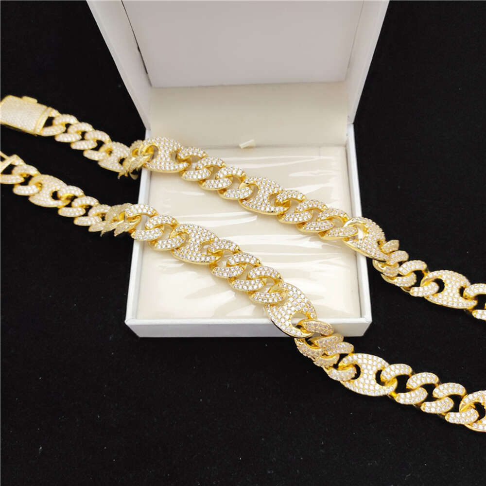 Miami Cuban Link Chain Necklace Gold Plated for Men Hip Hop