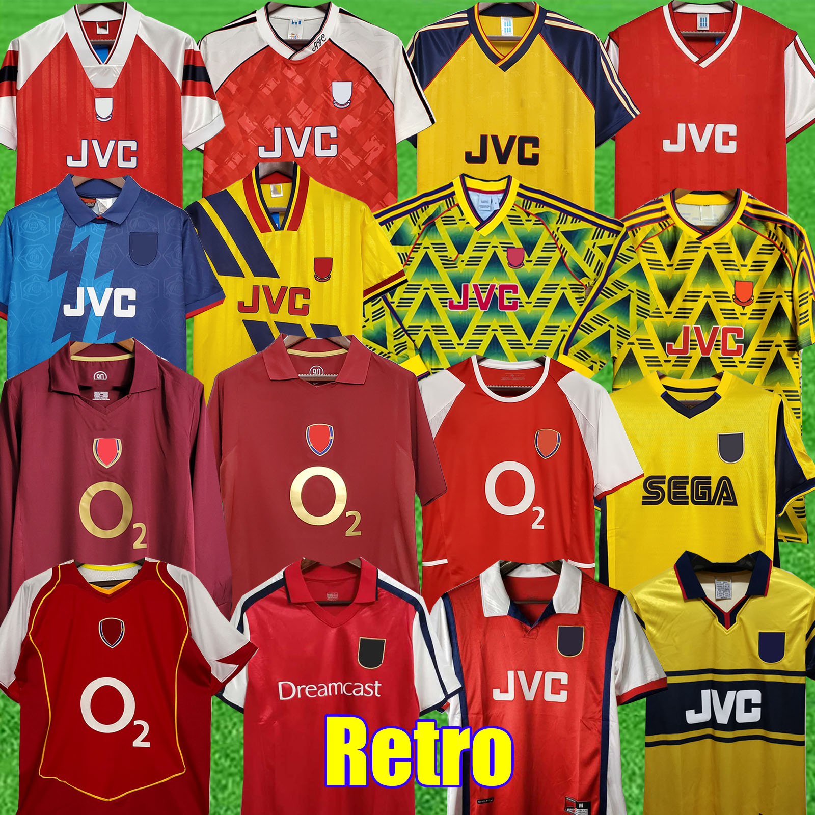 retro soccer jersey HENRY BERGKAMP PIRES REYES PERSIE ADAMS WRIGHT VIEIRA maillot retro ar se nall football shirts long sleeve soccer jersey men kits