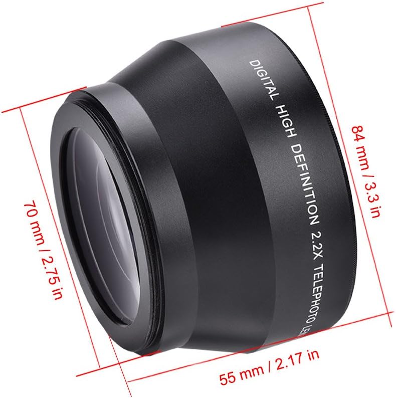 2.2X Camera Lens HD Telephoto extender lens 72mm 67mm 62mm 58mm Mirrorless Camera Teleconverter for Nikon Canon Sony Pentax Olympus DSLR Camera