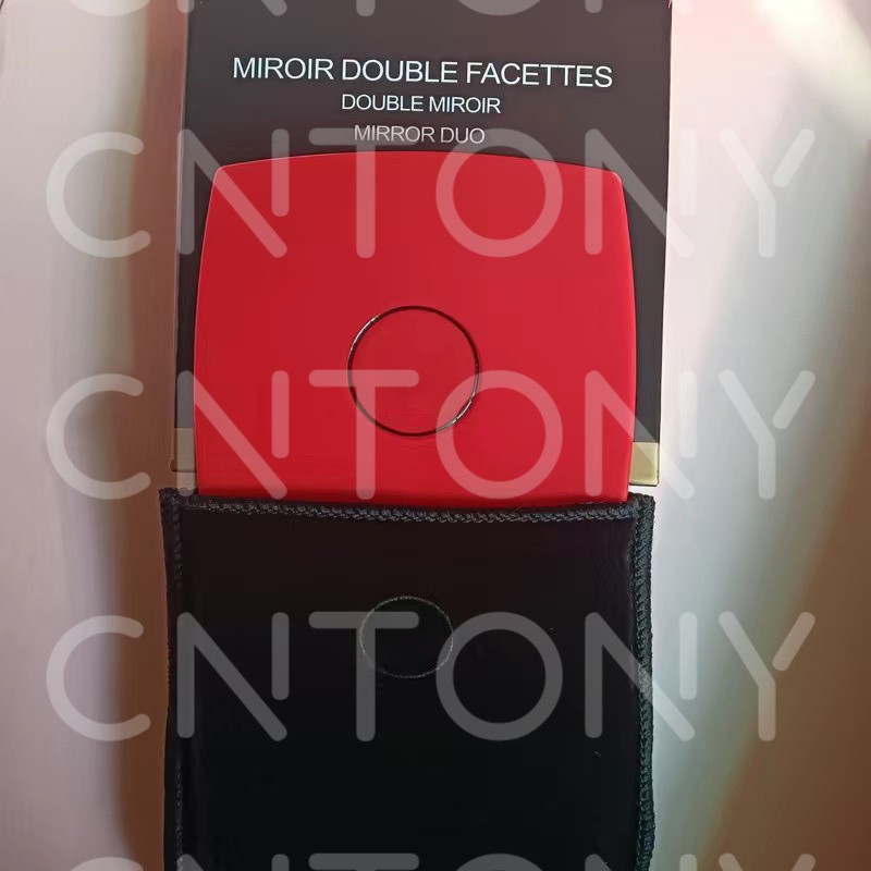 Pink White Black Red Compact Mirrors Fashion acrylic cosmetic portable mirror Folding Velvet dust bag mirror Make up Tools with Concave Mark