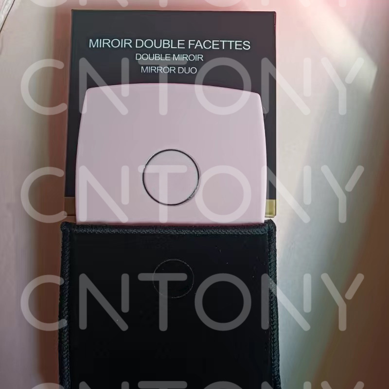 Pink White Black Red Compact Mirrors Fashion acrylic cosmetic portable mirror Folding Velvet dust bag mirror Make up Tools with Concave Mark