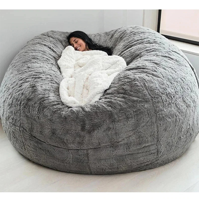 135-180CM Lazy BeanBag Sofas Cover Chairs without Filler Linen Cloth Lounger Seat Bean Bag Pouf Puff Couch Tatami Living Room 240118 - view 4