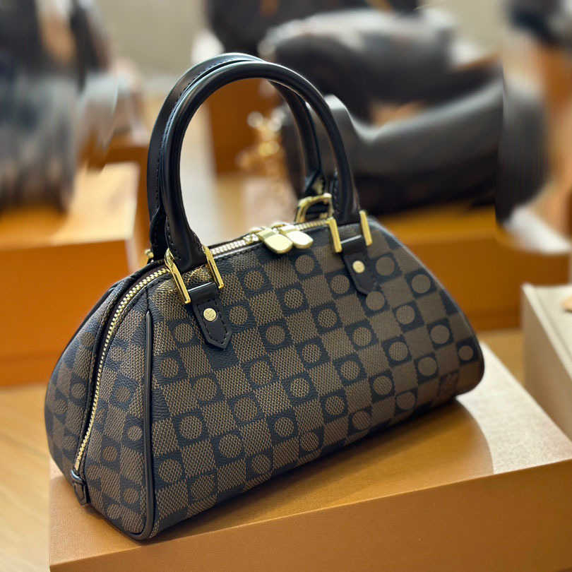 lattice Vintage printed cowhorn bag large capacity shoulder bag high-quality and versatile crossbody bag wholesale 240115