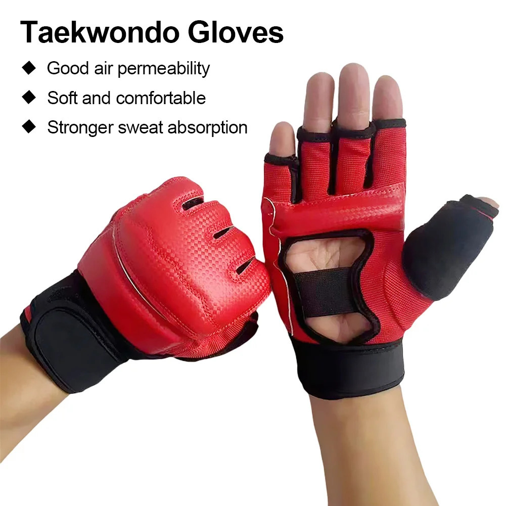 Half Finger Boxing Gloves PU Leather MMA Fighting Kick Boxing Gloves Karate Muay Thai Training Workout Gloves 240125