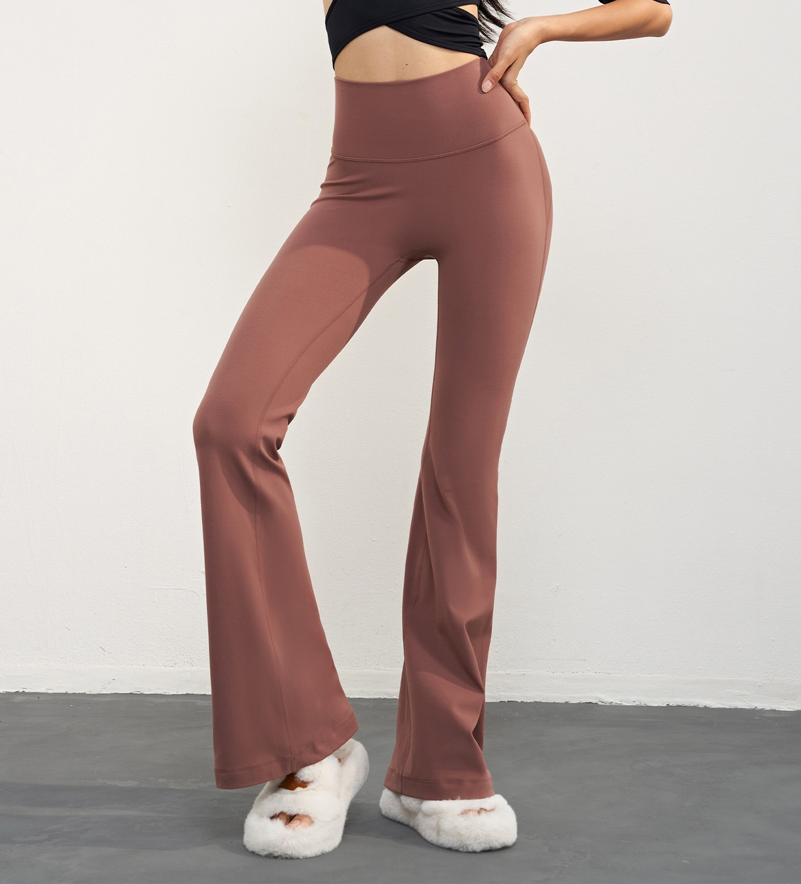 O61 Yoga Pants Loose High Waist Hip Lift Slim Leggings Wear Dance Training Fitness Bell-Bottoms