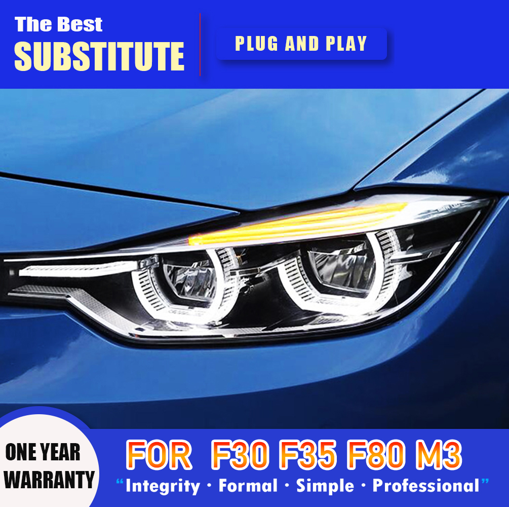 Car Head Lamp For BMW F30 F35 F80 M3 LED Headlight Assembly 13-19 Car Accessories Daytime Running Light Streamer Turn Signal Auto Parts